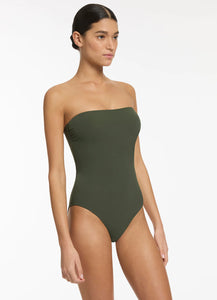 Lien Bandeau Minimal One Piece, Olive | Jets Australia