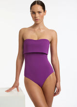 Load image into Gallery viewer, Isla Rib Bandeau One Piece, Wine | Jets Australia