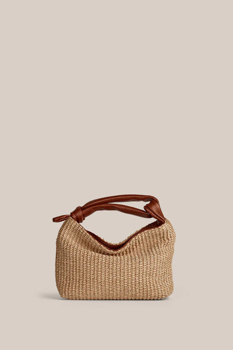 Jess Mini Tan Raffia Pouch | Vestirsi