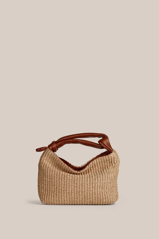 Jess Mini Tan Raffia Pouch | Vestirsi