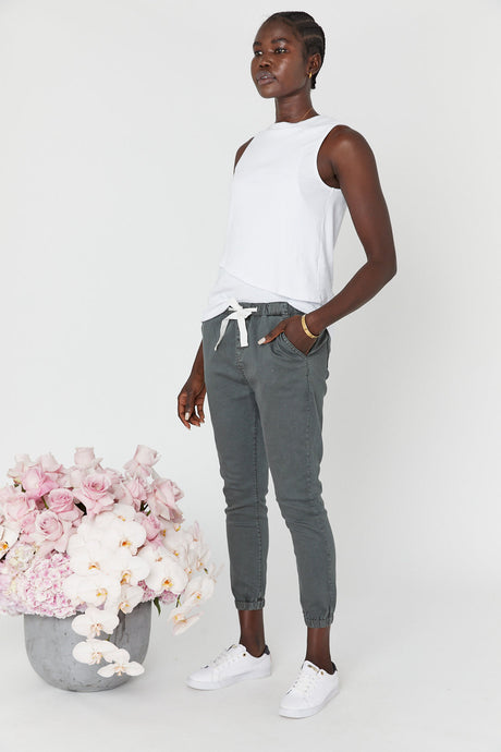 Denim Joggers Washed Khaki / Legoe Heritage