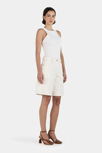 Jessie Denim Jorts Ecru | Hansen & Gretel