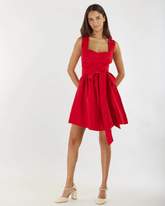 Juliette Linen Mini Dress, Red | Amelius