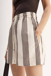 Milo Brown Stripe Shorts | Elka Collective