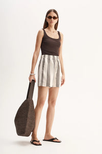 Milo Brown Stripe Shorts | Elka Collective
