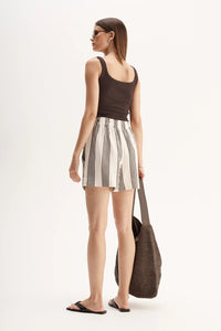 Milo Brown Stripe Shorts | Elka Collective