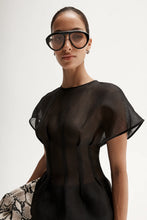 Load image into Gallery viewer, Monroe Sheer Top Black | Elka
