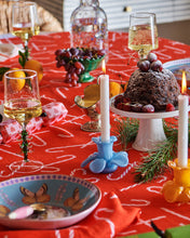Load image into Gallery viewer, Candy Cane Red Linen Tablecloth | KIP &amp; CO