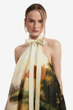 Load image into Gallery viewer, Eloise Halterneck Mini Dress Serene Print | Leo Lin