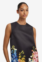 Load image into Gallery viewer, Yvonne Embroidered Mini Dress Snapdragon Print in Ebony | Leo Lin