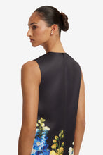 Load image into Gallery viewer, Yvonne Embroidered Mini Dress Snapdragon Print in Ebony | Leo Lin