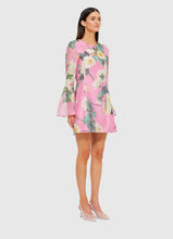 Load image into Gallery viewer, Suzanne Bell Sleeve Mini Dress, Camelia Print | Leo Lin