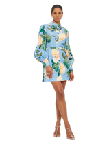 Load image into Gallery viewer, Luminous Linen Mini Dress - Hydrangea in Cornflower Blue | Leo Lin