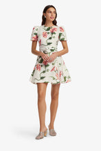 Load image into Gallery viewer, Elyse Short Sleeve Mini Dress, Vine Print Snow | LEO LIN