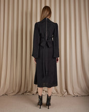 Load image into Gallery viewer, Loren Linen Jacquard Skirt, Black | Amelius