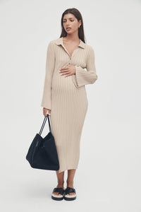 Luxe L/S Polo Dress (Latte) | Legoe Heritage