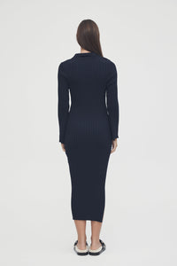 Luxe L/S Polo Dress (Navy) | Legoe Heritage