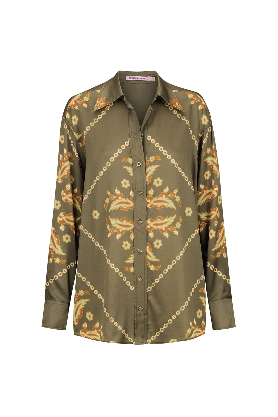 Manny Silk Shirt Sage Tile | Hansen & Gretal