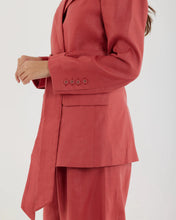 Load image into Gallery viewer, Mia Double Breasted Tie Blazer Cerise