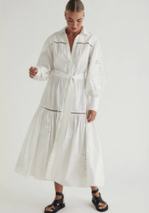 Helia Midi Dress, Ivory | MOS