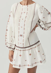 Sabrina Embroidery Mini Dress | MOS