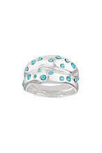 Load image into Gallery viewer, Mali Ring Set, White Gold/Aquamarine | Porter Jewellery