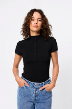 Load image into Gallery viewer, Mayfair Short Sleeve Top, Black | Mossman