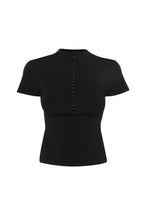 Load image into Gallery viewer, Mayfair Short Sleeve Top, Black | Mossman