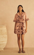 Load image into Gallery viewer, Infiorata Embroidered Mini Shirt Dress | Aur Ocea