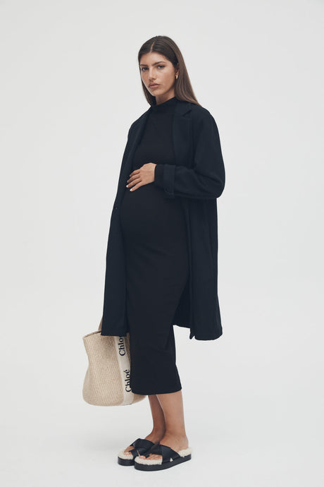 Mock Neck L/S Dress Black / Legoe Heritage