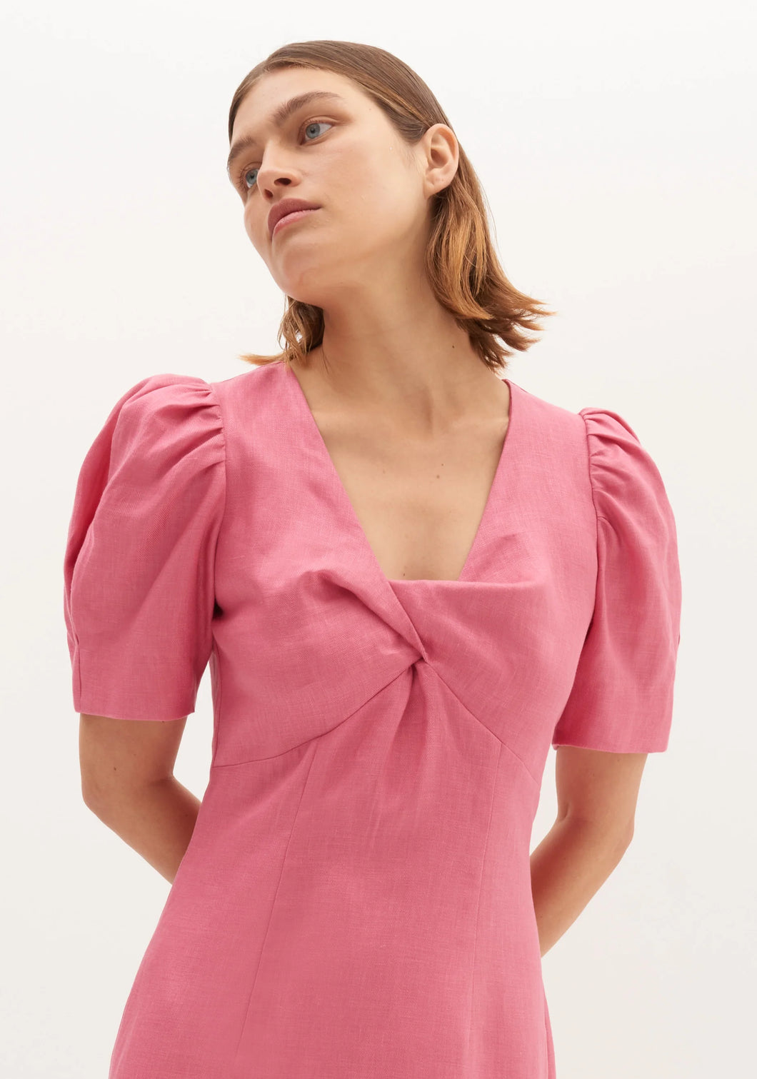Irena Linen Dress, Azalea | Morrison