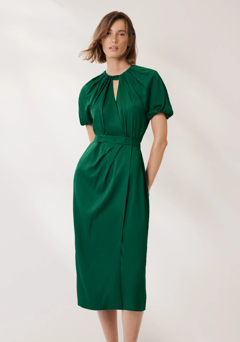 Waverley Midi Dress, Dark Green | Morrison – Ted & Olive Boutique
