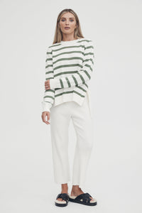 Side Tie Knit (Sage/Off White) | Legoe Heritage