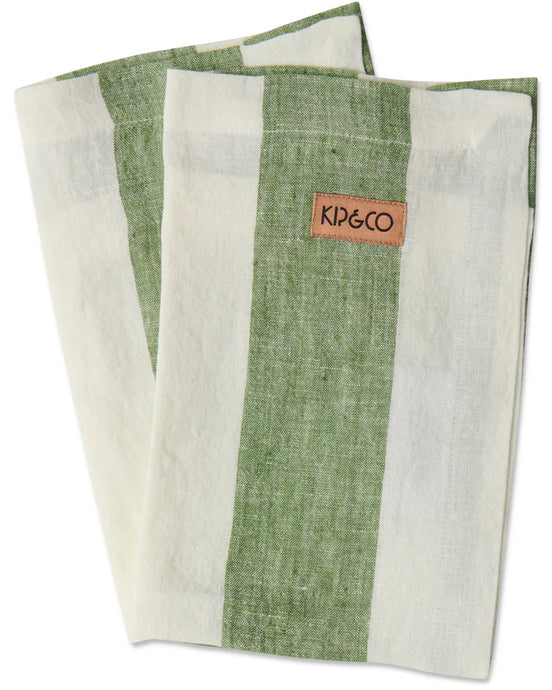 Moss Stripe 4P Napkin Set One Size | Kip & Co
