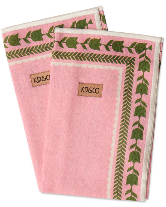 Flower Chain Embroidered 4P Napkin Set | Kip & Co
