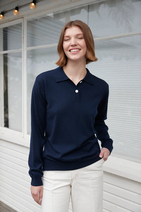 Jannie Wool Rugby Navy / Iris and Wool