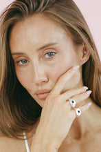 Load image into Gallery viewer, Heritage Signet Ring - White Gold/Royal Blue | Porter Jewellery