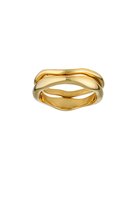 Wave Ring Set Gold Size 7 | Porter