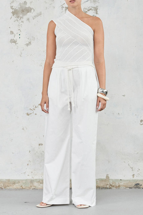 The Cotton Poplin Drawstring Pants White / Friend of Audrey