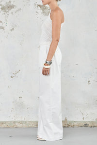 The Cotton Poplin Drawstring Pants White / Friend of Audrey