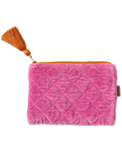 Load image into Gallery viewer, Pink Velvet Cosmetics Purse | Kip &amp; Co