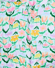 Load image into Gallery viewer, Popping Flowers Green Bamboo Swaddle | Kip &amp; Co