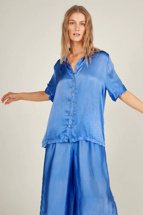 Glossed Shirt, Sapphire | Primness