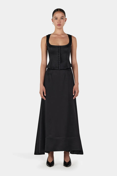 Rowena Corset Top Black | Hansen & Gretal