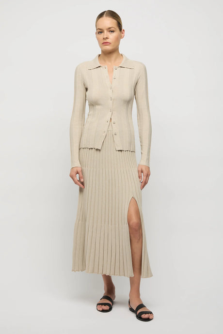 Cleo Collared Knit Top, Dove | Friend of Audrey