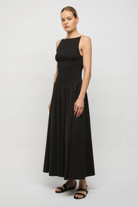 Nyssa Longline Shirred Cotton Dress | Friend of Audrey