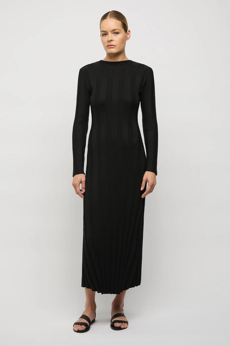 Gala Long Sleeve Knit Dress, Black | Friend of Audrey