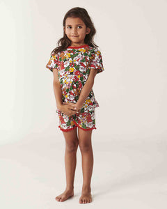 Christmas Party Short Sleeve Tee & Frill Short PJ set | KIP & CO