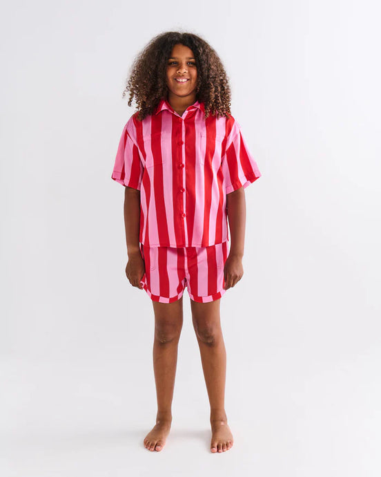 Santa Baby Teen Eco Satin Short SleeveShirt & Short Pyjama Set | Kip & Co