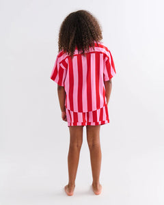 Santa Baby Teen Eco Satin Short SleeveShirt & Short Pyjama Set | Kip & Co